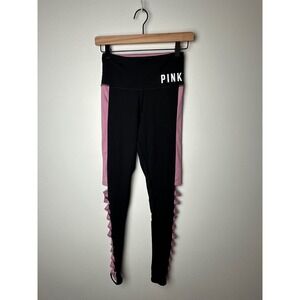 PINK Victoria's Secret Ultimate‎ Leggings XS Black Pink High Waist Activewear